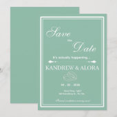 Salbeigrüner Minimalist Save-the-Date-Kalender Save The Date (Vorne/Hinten)