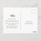 Salbeigrüner Olivenzweig Foto Save Datum Postkarte (Rückseite)