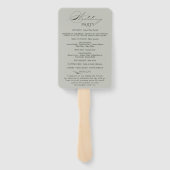 Salbeigrüner Olivenzweig-Monogramm-Hochzeitsprogra Fächer (Rückseite)