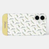 Salbeigrüner Olivenzweig Monogramm Name Case-Mate iPhone Hülle (Rückseite (Horizontal))