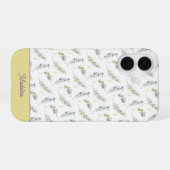 Salbeigrüner Olivenzweig Monogramm Name iPhone 16 Hülle (Rückseite (Horizontal))