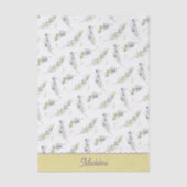Salbeigrüner Olivenzweig Monogramm Name Seidenpapier (Vorderseite)