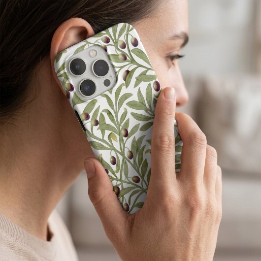 Salbeigrüner Olivenzweig Wasserfarben-Botanik iPhone Hülle