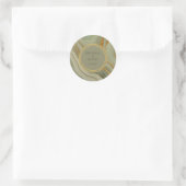 Salbeigrüner Onyxstein mit Goldäderung Runder Aufkleber (Tasche)