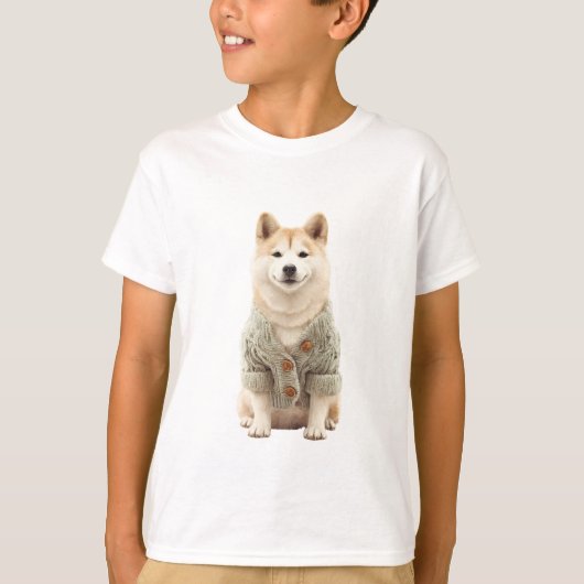 Salbeigrüner Pullover Akita Kinder (Vorderseite)