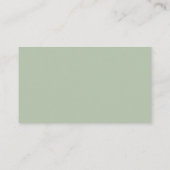 Salbeigrüner QR-Code-Kalligrafie-Hochzeitswebsite Begleitkarte (Rückseite)