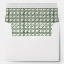 Salbeigrüner Rattan-Rohr 5x7 Hochzeitsumschlag