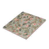 Salbeigrüner Retro-Maximalist-Floral Fliese (Seite)