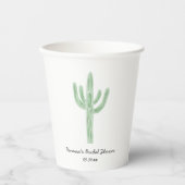 Salbeigrüner Saguaro-Kaktus-Junggesellinnenabschie Pappbecher (Vorderseite)