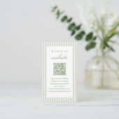 Salbeigrüner Scanne Mich QR-Code Hochzeitsinfo Begleitkarte (Stehend Vorderseite)