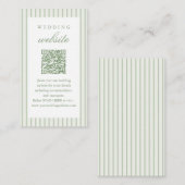 Salbeigrüner Scanne Mich QR-Code Hochzeitsinfo Begleitkarte (Vorne/Hinten)