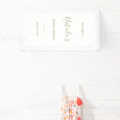Salbeigrüner Schriftzug Willkommensschild Brautpar Banner (InSitu)