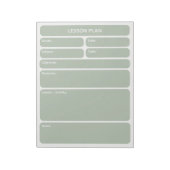 Salbeigrüner Stundenplan-Notizblock Notizblock (Rotiert)