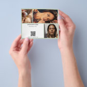 Salbeigrüner Werbe-QR-Code für Schönheitssalon-Fot Flyer (Gruppe)