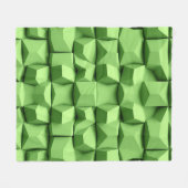 Salbeigrünes 3D-Geometrie-Würfelmuster Fleecedecke (Vorderseite (Horizontal))