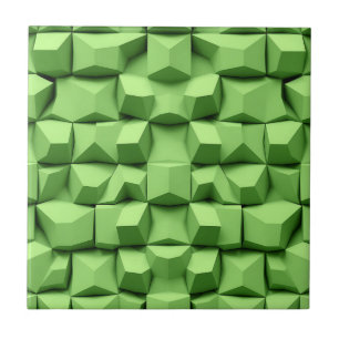 Salbeigrünes 3D-Geometrie-Würfelmuster Fliese