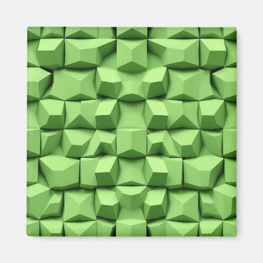Salbeigrünes 3D-Geometrie-Würfelmuster Magnet (Vorne)
