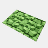 Salbeigrünes 3D-Geometrisches Würfelmuster Fußmatte (Schrägansicht)