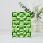 Salbeigrünes 3D-Geometrisches Würfelmuster Postkarte (Stehend Vorderseite)
