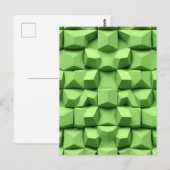 Salbeigrünes 3D-Geometrisches Würfelmuster Postkarte (Vorne/Hinten)