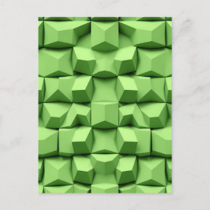 Salbeigrünes 3D-Geometrisches Würfelmuster Postkarte