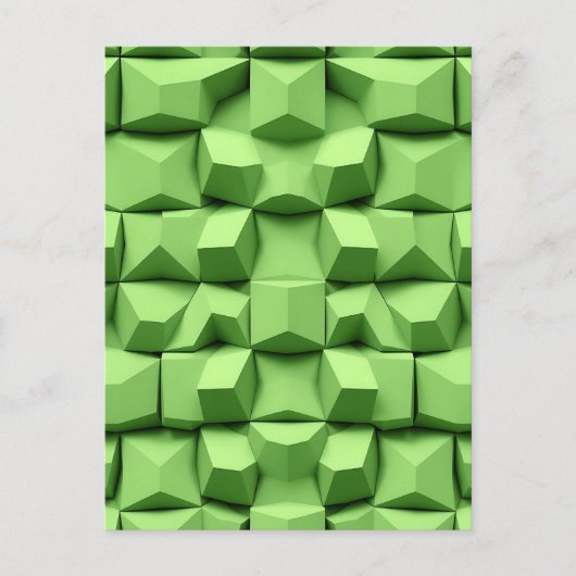 Salbeigrünes 3D-Geometrisches Würfelmuster Postkarte (Vorderseite)