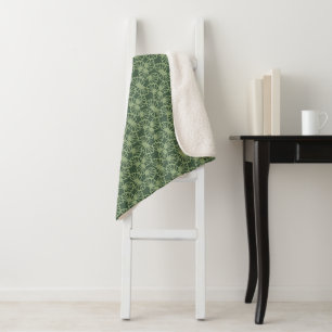 Salbeigrünes abstraktes Korallen-Blumenmuster naht Sherpadecke