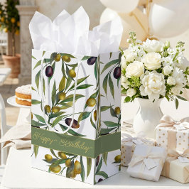 Salbeigrünes Aquarell Französisches Landhaus Olive Kleine Geschenktüte
