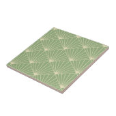 Salbeigrünes Art Deco Ventilator-Muster Fliese (Seite)