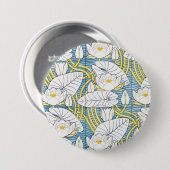 Salbeigrünes Art Nouveau Seerosenmuster Button (Vorne & Hinten)