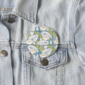 Salbeigrünes Art Nouveau Seerosenmuster Button (Beispiel)