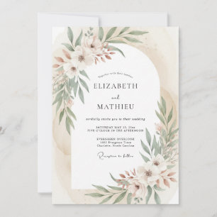 Salbeigrünes Ätherisches Boho-Hochzeit Einladung