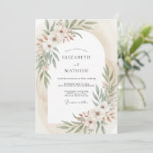 Salbeigrünes Ätherisches Boho-Hochzeit Einladung (Stehend Vorderseite)