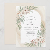 Salbeigrünes Ätherisches Boho-Hochzeit Einladung (Vorne/Hinten)