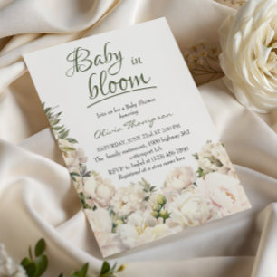 Salbeigrünes Baby in Bloom Pfingstrosengarten Einladung