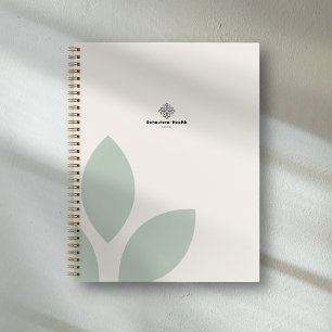 Salbeigrünes Blatt-Creme-Berater-Gesundheits-Logo Notizblock