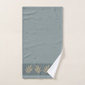 Salbeigrünes Blatt-Rand-Badehandtuch-Set Badhandtuch Set (Handtuch)