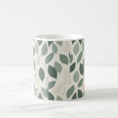 Salbeigrünes Blattmuster | Botanischer Kaffeebeche Kaffeetasse (Mittel)