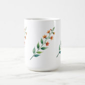 Salbeigrünes Blattmuster | Botanisches Spiralnotiz Kaffeetasse (Mittel)