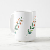 Salbeigrünes Blattmuster | Botanisches Spiralnotiz Kaffeetasse (Vorderseite Links)