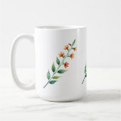 Salbeigrünes Blattmuster | Botanisches Spiralnotiz Kaffeetasse (Links)