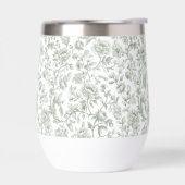 Salbeigrünes Blumen-Vintage-Toile-Muster  (Links)