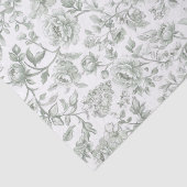 Salbeigrünes Blumen-Vintage-Toile-Muster Seidenpapier (Ausschnitt)