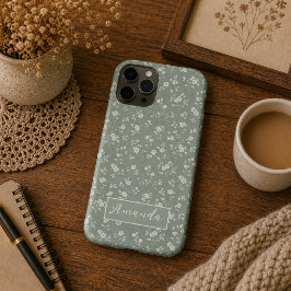 Salbeigrünes Blumenmuster, Farmhaus, Cottage-Core- Case-Mate iPhone Hülle