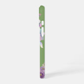 Salbeigrünes Blumenmuster iPhone 16 Hülle (Linke Seite)