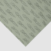 Salbeigrünes Boho-Oster-Pattern Karotte Frühling Seidenpapier (Ausschnitt)