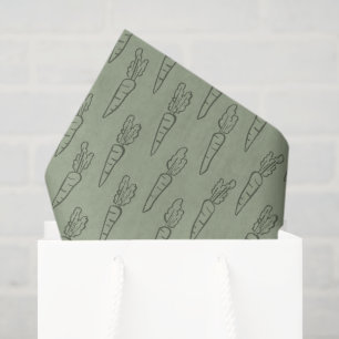 Salbeigrünes Boho-Oster-Pattern Karotte Frühling Seidenpapier