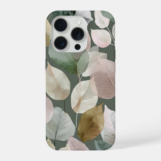 Salbeigrünes botanisches Blatt  – Boho-Neutral iPhone Hülle (Rückseite)