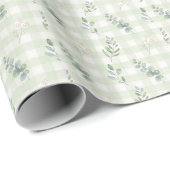 Salbeigrünes botanisches nahtloses Design Geschenkpapier (Rolleneckpunkt)