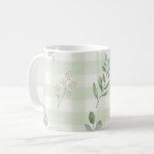 Salbeigrünes botanisches nahtloses Design Kaffeetasse (Vorderseite Links)